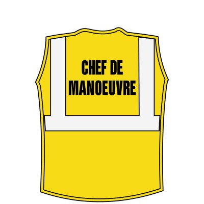 GILET BAUDRIER HI-VIZ JAUNE CL2.2 - T.L/XL CHEF DE MANOEUVRE