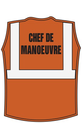 GILET BAUDRIER HI-VIZ ORANGE CL2.2 - T.L/XL CHEF DE MANOEUVRE 