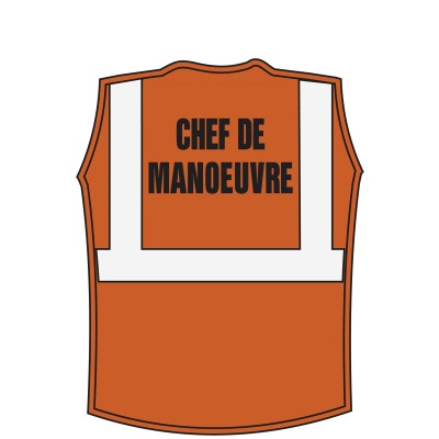 GILET BAUDRIER HI-VIZ ORANGE CL2.2 - T.L/XL CHEF DE MANOEUVRE