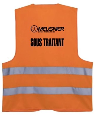 GILET HV ORANGE DOS NOIR MEUSNIER SOUS TRAITANT