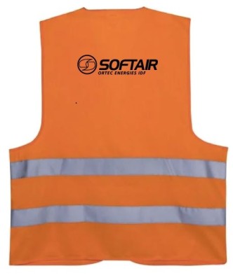 GILET HV ORANGE DOS NOIR SOFTAIR