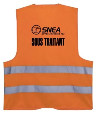 GILET HV ORANGE DOS NOIR SNEA SOUS-TRAITANT