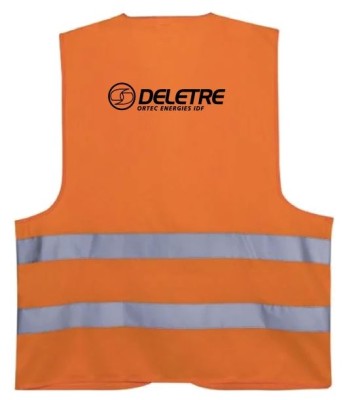 GILET HV ORANGE DOS NOIR DELETRE