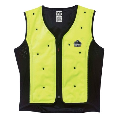 GILET AVEC RESERVE D EAU RAFRAICHISSANT - CITRON VERT/NOIR