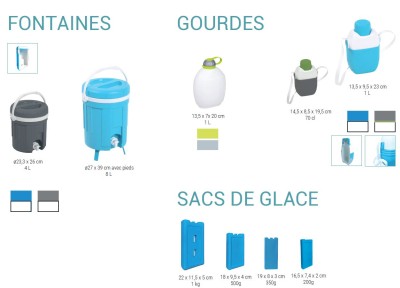 BAC DE GLACE 500G POUR GLACIERE - LOT DE 2