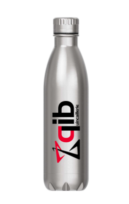 GOURDE NOVA PURE INOX 750ML LOGO NOIR/ROUGE QIB