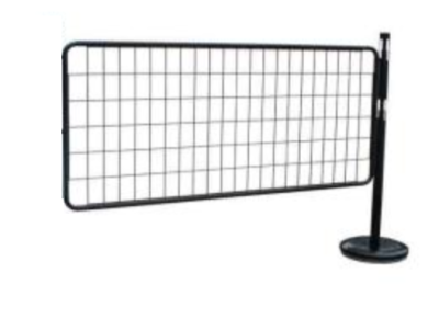 1 x Extension pour poteau acier avec grille GRI-BK - noir