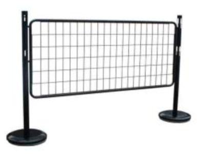 1 x Kit 2 poteaux acier avec grille - noir