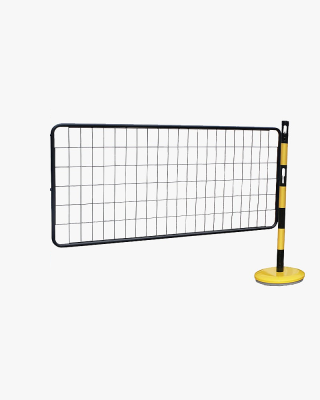 1 x Extension pour poteau acier avec grille GRI-NJ - noir/jaune