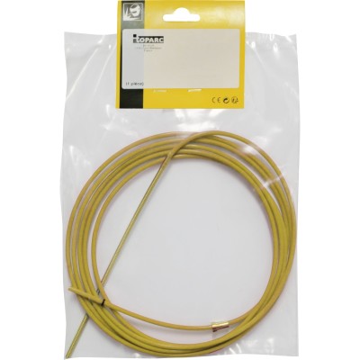 GAINE TEFLON 4M JAUNE COMPLEMENT LAITON FIL ALU DIAM 1.2/1.6