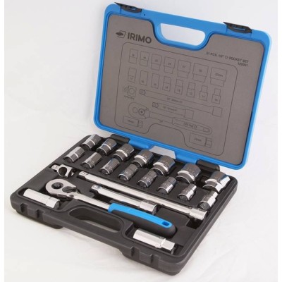 COFFRET 23 PIECES DOUILLES 1/2" DE 8 A 32 - 129-23-4