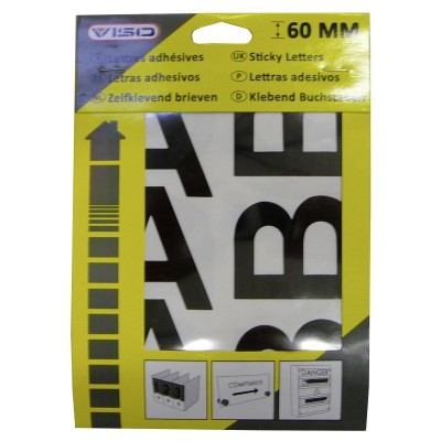 5 x Pochette de 109 lettres autocollantes - noir