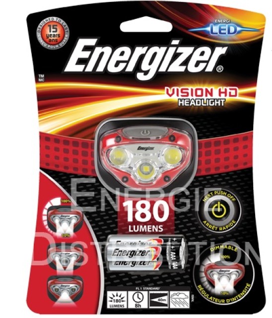 LAMPE FRONTALE LED ENERGIZER 200 Lm  + PILES - EPHL4L