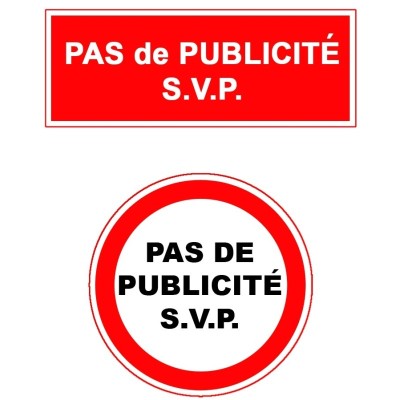 10 x Signalétique adhésive - Pas de publicité svp