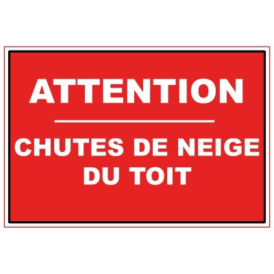 5 x Panneau  PVC rectangulaire - Attention chute de neige