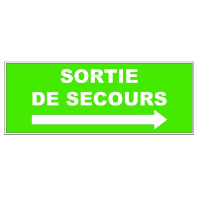 5 x Panneau PVC rectangulaire - Sortie de secours flèche droite