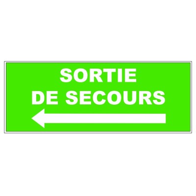 5 x Panneau PVC rectangulaire - Sortie de secours flèche gauche