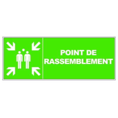 5 x Panneau PVC rectangulaire - Point de rassemblement