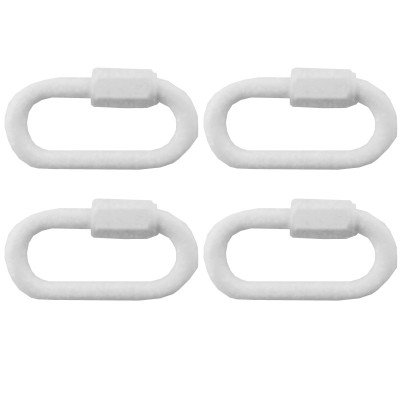 5 x Maillon à visser plastique blanc  - Lot de 4