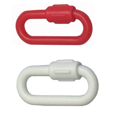 Maillons à visser plastique - 1 rouge + 1 blanc  - 8 mm -  Lot de 5