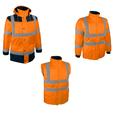 PARKA 4 EN 1 HV ORANGE FLUO/MARINE - PIAMO