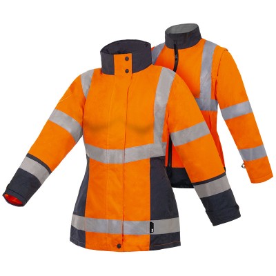 PARKA 4 EN 1 HV ORANGE FLUO MARINE FEMME CALIFORNIA