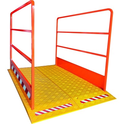 1 x Passerelle de chantier 2 rampants - 1200 mm - jaune/orange