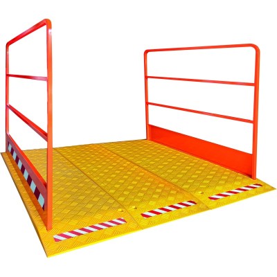 1 x Passerelle de chantier 3 rampants - 1800 mm - jaune/orange