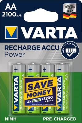 BLISTER 4 ACCU RECHARGEABLE LR6 - AA - 2100mA - VARTA - 56706101404