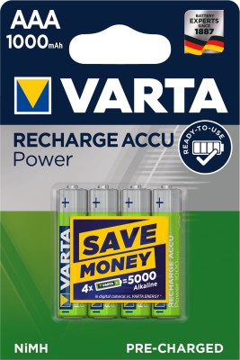 BLISTER 4 ACCU RECHARGEABLE LR3 - AAA - 1000mA - VARTA - 5703301404