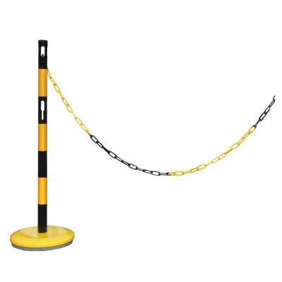 1 x Extension pour poteaux acier noir/jaune avec 2m de chaine