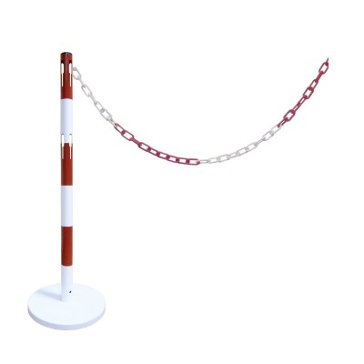 1 x Extension pour poteaux acier rouge/blanc avec 2m de chaine