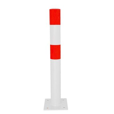 1 x Poteau de protection avec platine - d.90mm - Ht 800mm -rouge/bla