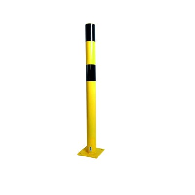 1 x Poteau de protection acier - 90mm - noir/jaune