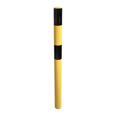 1 x Poteau de protection à sceller - d.76mm-Ht900/1100-noir/jaune