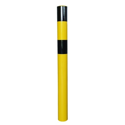 1 x Poteau de protection acier - 90mm - à sceller - noir/jaune