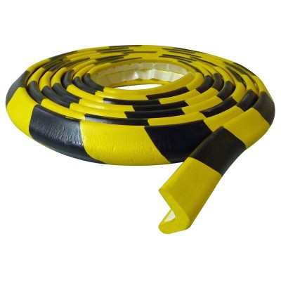 1 x Protection d'angle en rouleau en mousse 30 x 30mm - noir/jaune