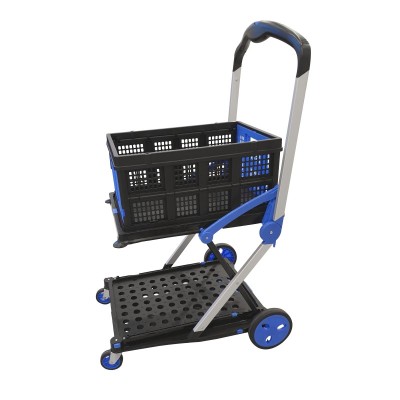 1 x Chariot repliable porte bac - 800X610 X ht 1060mm alu + PP