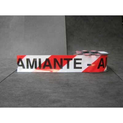 RUBALISE CHANTIER ROUGE/BLANC DEVIDOIR 50MMX500M "DANGER AMIANTE"