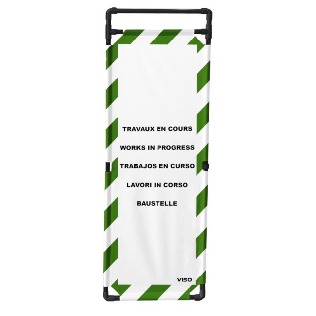 1 x Extension barrière d'intervention PVC 1m80 logo Travaux en Cours