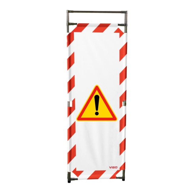 1 x Extension barrière d'intervention PVC 1m80 logo Attention Danger