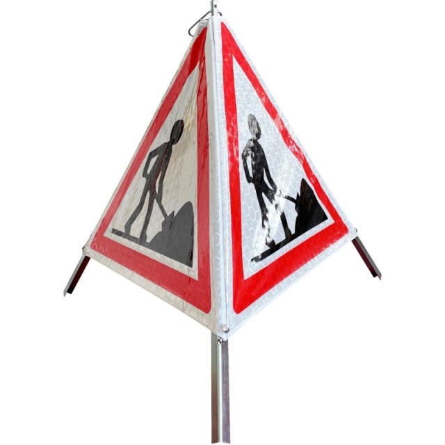 1 x Tripode de signalisation pliable classe 2 - logo chantier