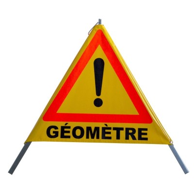 1 x Tripode de signalisation pliable classe 1 - logo géomètre