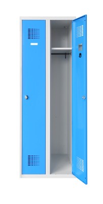 VESTIAIRE 2 PORTES IP 600X500X1800 GRIS/BLEU SANS PIED