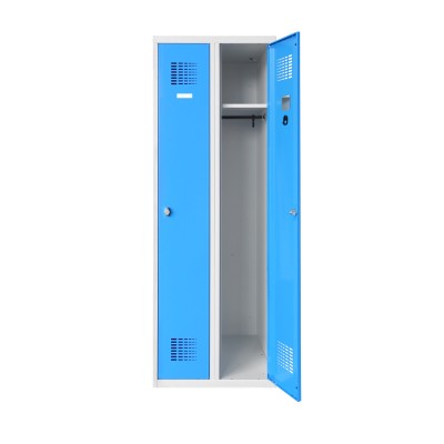 VESTIAIRE 2 PORTES IP 600X500X1800 GRIS/BLEU SANS PIED