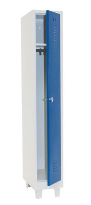VESTIAIRE 1 PORTE IP 300X500X1800 GRIS/BLEU AVEC PIEDS