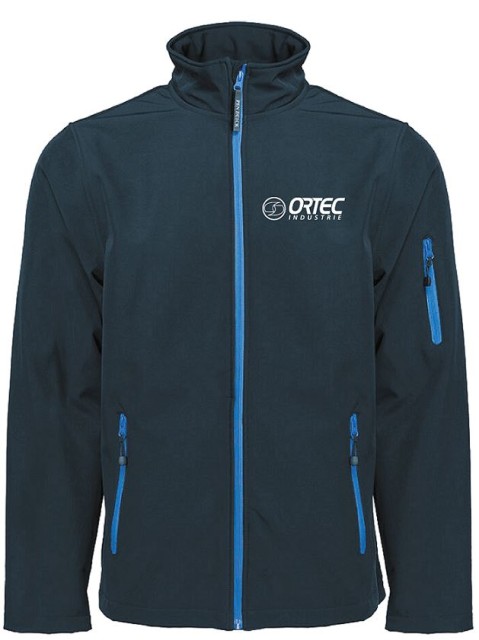 VESTE SOFTSHELL HOMME BLACK/BLEU ROYAL-FLOQUÉ COEUR ORTEC IND.