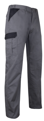 PANTALON POLY/COTON MULTIPOCHE GRIS/NOIR - PERCEUSE