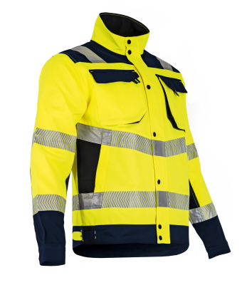 VESTE AUTHENTIC REFLEXION HV JAUNE FLUO/MARINE