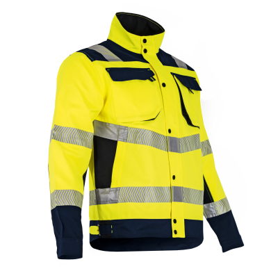 VESTE AUTHENTIC REFLEXION HV JAUNE FLUO/MARINE